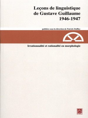 cover image of Leçons de linguistique de Gustave Guillaume, 1946-1947